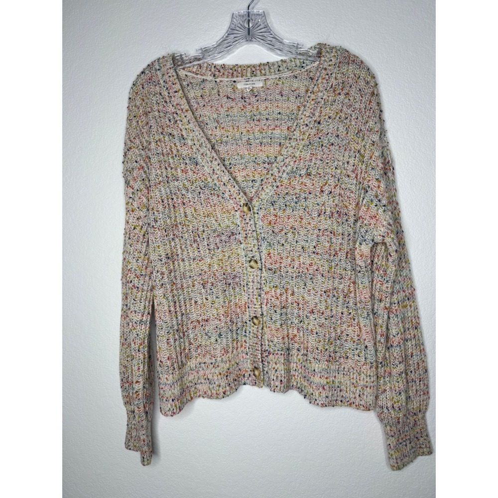 Maurices Rainbow Marl Knit V-Neck Button Front Cardigan Sweater Womens‎ Size XL